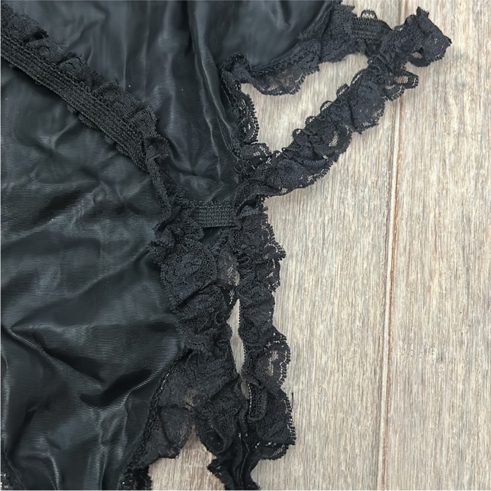 Vintage 80s Emile Bole Polka Dot Thong Pinup Bustier One Piece Bodysuit Lingerie - Picture 9 of 13